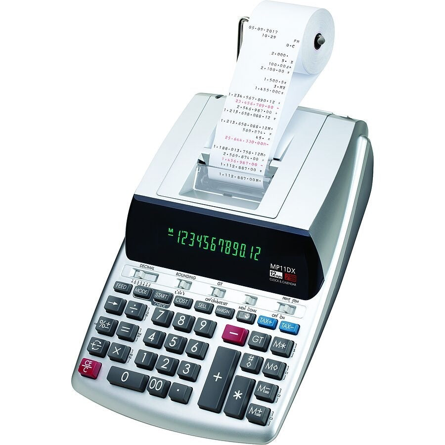 MP11DX-2 Printing Calculator angled view