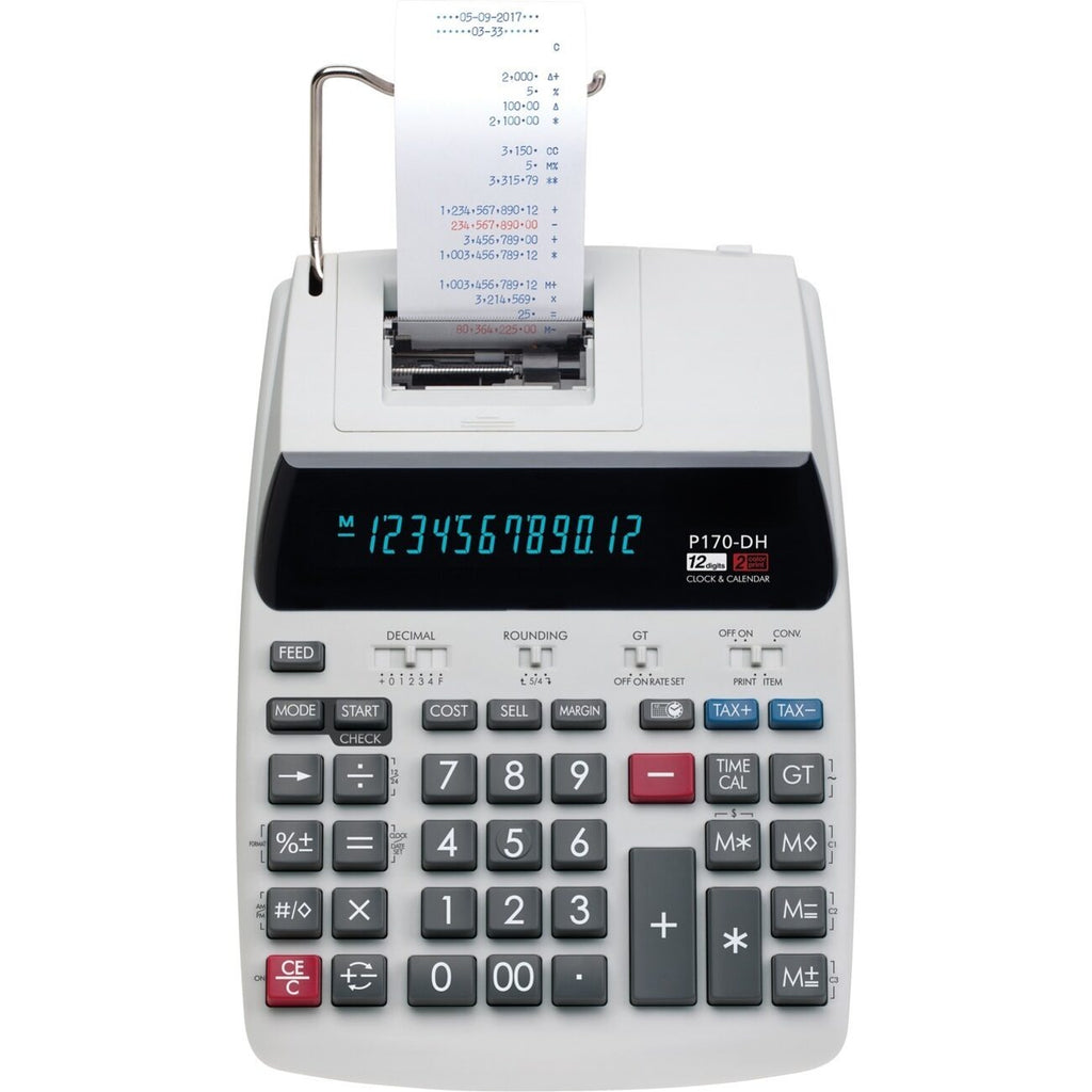 P170-DH-3 Printing Calculator front view