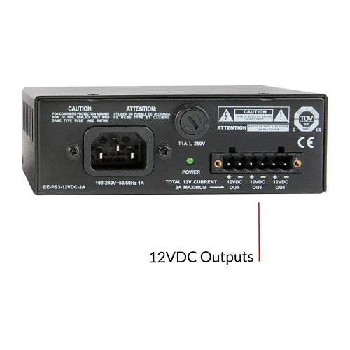 12VDC power supply outputs