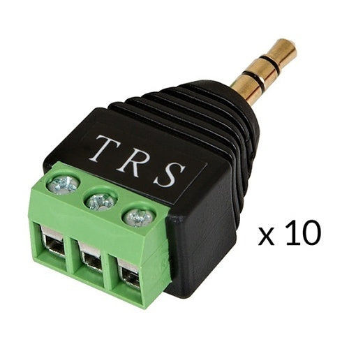 3.5mm male to 3-pin screw terminal adapter