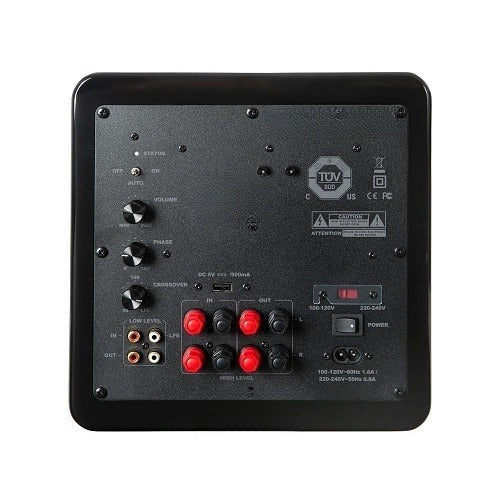 ES-SUB-EVO8-250-BLK rear panel controls