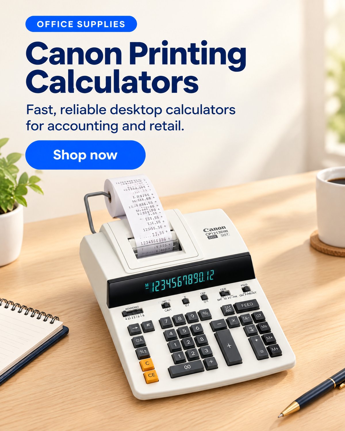 Canon CP1213DIII printing calculator