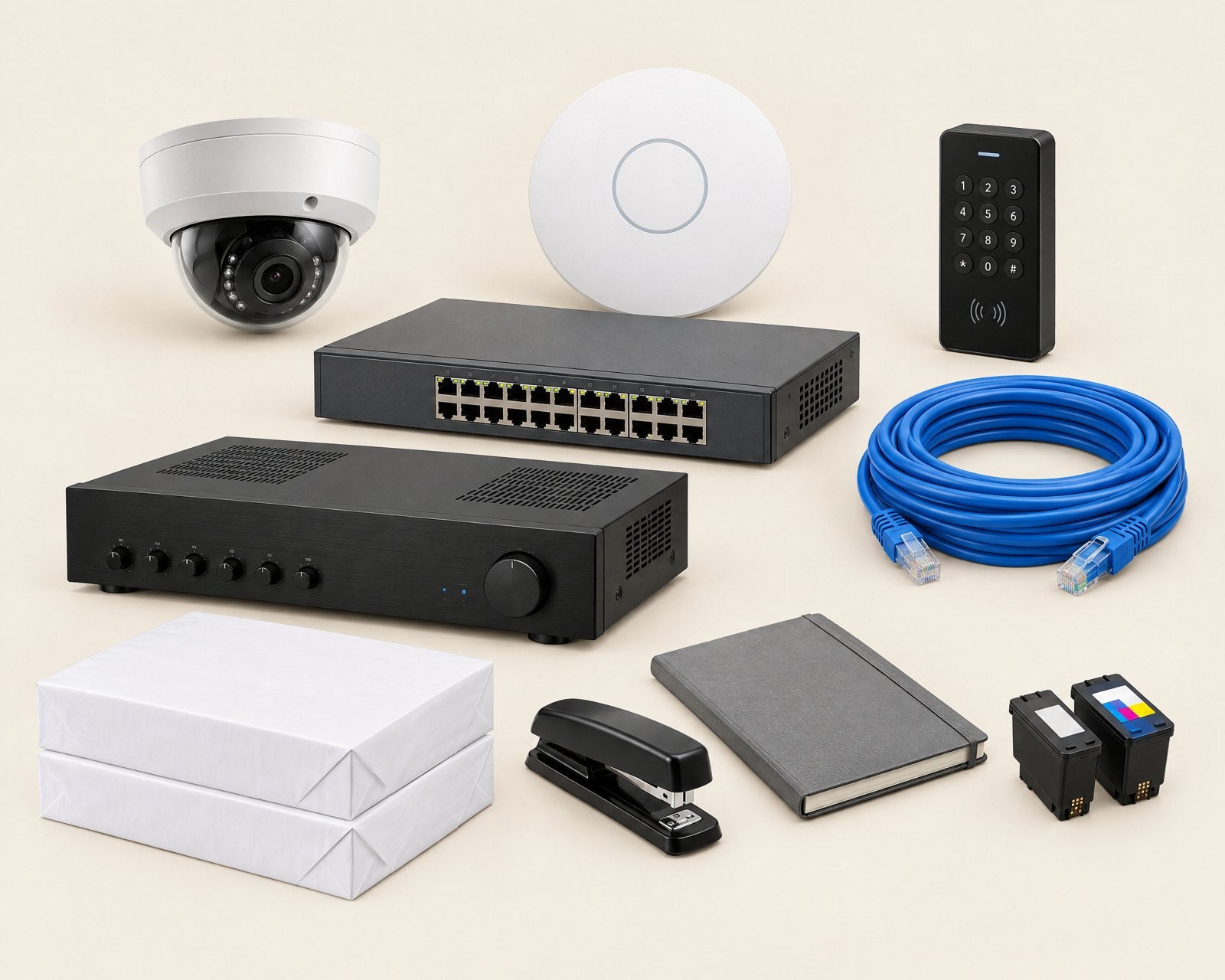 Security cameras, networking gear and office supplies from Lerween Supply
